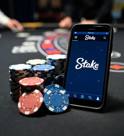 Phone with Stake and chips: registration and login